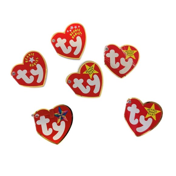 Vintage Original TY Beanie Baby Tags Lot of 6 Starlett, Charmer, Replacement Tag - Picture 1 of 5
